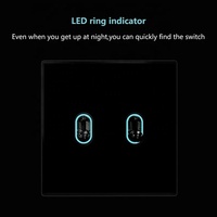 Ew Interrupteurs électriques universels en verre trempé français Uk Eu, interrupteur en verre à tige de bouton à bascule gris argent interrupteurs muraux à lumière LED