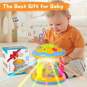 <span class=keywords><strong>Jouet</strong></span> musical de voyage pour bébé, instruments rotatifs lumineux, <span class=keywords><strong>jouet</strong></span> éducatif sensoriel pour le temps sur le ventre, tambour pour bébé rampant - Product Image 2