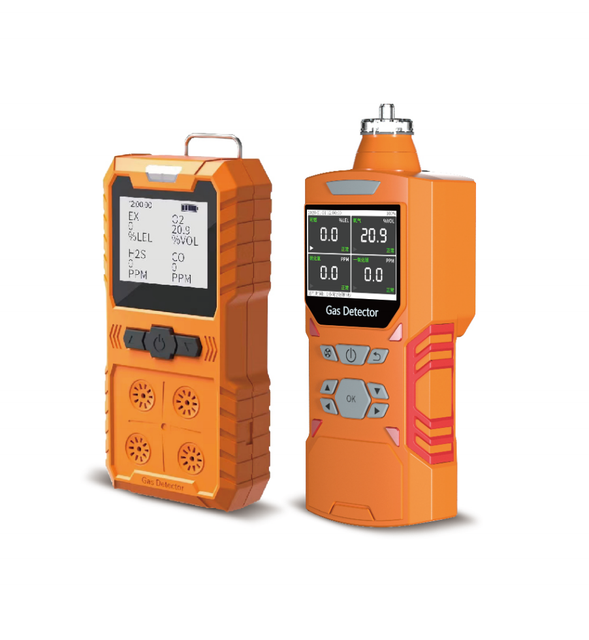 Portable Gas Detector H2S/O2/CO/LEL Multi Combustible Gas Monitor with Sound Light Vibration Gas Alarm Rechargeable Detector