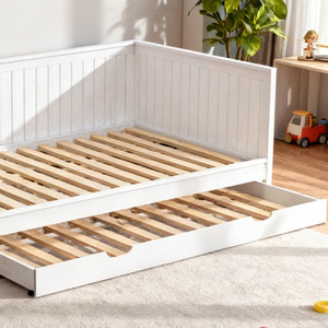 <span class=keywords><strong>Lit</strong></span> de sol <span class=keywords><strong>Montessori</strong></span> en bois blanc avec tiroirs de rangement pour enfants et tout-petits - Product Image 5