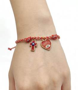 LC20260199 Braccialetto Intrecciato Regolabile con Cordino di <span class=keywords><strong>Preghiera</strong></span>, Occhio di Allah e Croce di Gesù per Uomo e Donna - Product Image 3