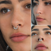 Anneau de piercing nasal en titane ASTM F136 en forme de cœur, segment articulé pour piercing de narine, cartilage et hélix