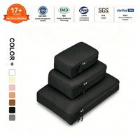 Ensemble de cubes de rangement de voyage en nylon imperméable de qualité supérieure, personnalisable avec logo, vente en gros OEM, compression, 3 pièces