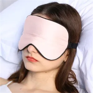 Customize Double Layer Elastic Strap Soft Eye Cover Satin Sleeping Eyemask Travel Silk Sleeping Eye Mask