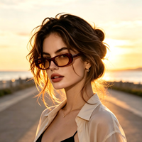 Lunettes de soleil tendance à petite monture en acétate, style rétro, couleur bonbon, protection solaire, personnalisables