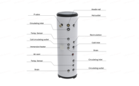 Chauffe-eau électrique en acier inoxydable 260L pompe à chaleur solaire avec réservoir tampon extérieur à double usage pour hôtels et villas