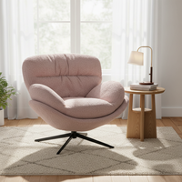 Fauteuil sans accoudoirs en tissu au design moderne et luxueux, rembourrage en éponge, pieds en métal, dossier coussiné de forme semi-circulaire, durable, pour salon