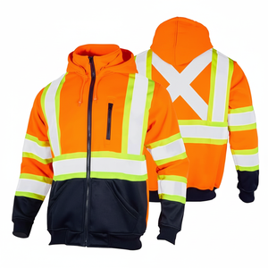 High Quality Fluorescent High Thermal Polyester Work Uniform Hoodie Super Visible Hivis Reflective Safety Sweatshirt <b>Jacket</b> - Product Image 1