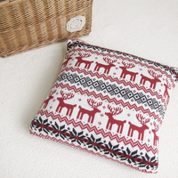 Coussin décoratif carré doux et confortable à thème de Noël pour la décoration de la maison