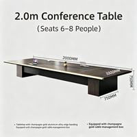 Grande table de conférence longue pour salle de réunion, personnalisable, avec fente pour câbles