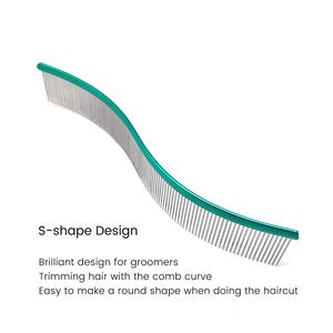 Baoli OEM <span class=keywords><strong>S</strong></span> forma mostra classe in acciaio inossidabile pettine per animali domestici efficiente grande cane gatto toelettatura capelli rifilatura per la finitura fare pettine - Product Image 2