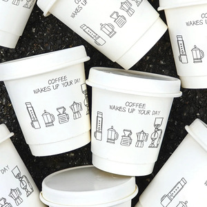 Gobelets à café jetables personnalisés en papier, gobelets à café en papier brun, gobelets à café écologiques, gobelets à café en papier rouge - Product Image 2