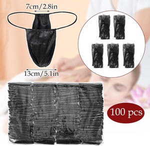 100 piezas Bikini Tanga desechable Miss Shorts para mujer Bragas Tela no tejida Calzoncillos de diamantes de imitación - Product Image 3