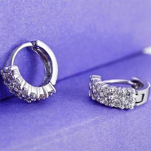 Pendientes de Aro Modernos Estilo Occidental, Chapados en Rodio, Plata de Ley, Clásicos con Micro Pavé de Circonita, Regalo de Boda, Joyería para Fiesta - Product Image 3