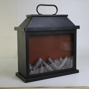 Moderne Or Brossé LED Lanterne Cheminée Portable ABS Artificielle Décor Sans Flamme <span class=keywords><strong>Bois</strong></span> Brûlant Bûche Rouge Dim Lueur Veilleuse <span class=keywords><strong>pour</strong></span> - Product Image 2