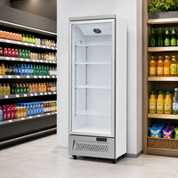 Upright Glass Door Drink Refrigerator 2-8°C Air Cooling Beverage Showcase Cabinet for Convenience Store