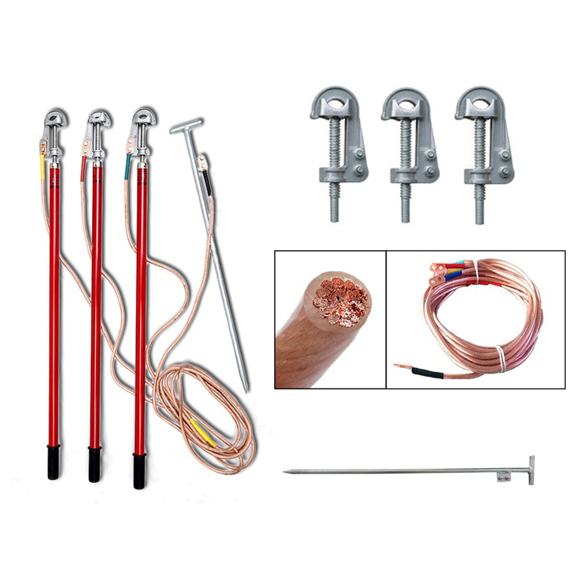 35mm2, 0.4 -500KV Security Portable Earthing Device/Earthing Set/Grounding rod earth wire set made in China