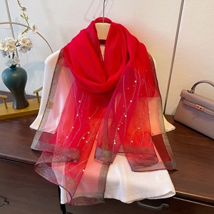 Nouvelle Collection Printemps-Été : Soie Artificielle Femme à Motif Géométrique Tie-Dye Style Ethnique Couleur Unie, Prête à Porter avec Diamants Thermocollés - Product Image 2
