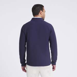 Sudadera de golf bordada azul marino profunda personalizada suelta Spandex ladrillo texturizado Jacquard Quarter Zip Pullover Casual invierno - Product Image 2