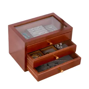 Madeira maciça caixa de jóias caixa multi-camada gaveta grande capacidade para armazenar high-grade colar de ouro das mulheres