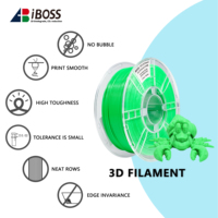 Filament d'impression 3D IBoss PETG Vert Herbe, Matériau d'impression 3D, Fil plastique pour imprimante 3D, Biodégradable, Anti-emmêlement, 1,75 mm