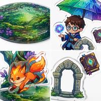 Expositor de Acrílico Personalizado de Múltiples Piezas, 6 Unidades, Ensamblaje Ranurado, Escena de Dibujos Animados 3D, Personaje, Adorno de Escritorio, Venta al por Mayor
