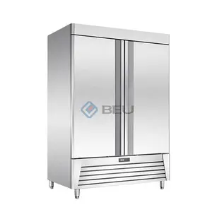 Etl certificated 2 Door 920L Kitchen Commercial Stainless Steel American Style Upright Chiller