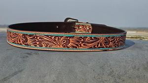 Cinturón Vaquero de Cuero Repujado de Primera Calidad, Accesorios de Moda con Diseños Tradicionales del Oeste y Hebilla de Metal Vintage - Product Image 2