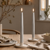 Bougies Pilier LED Sans Flamme à Piles, Effet Flamme Mobile 3D, Lot de 2 pour Mariages, Anniversaires, Décorations Extérieures et Festivals