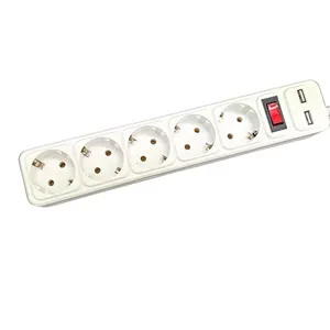 USB German Type Extension Socket with Over Load Protection 16A 250V German Power Strip with USB