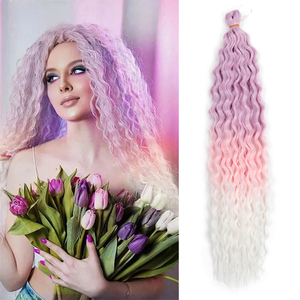 Arie Curl Hair 100g Water Wave Twist Crochet Hair Trenza sintética 22 pulgadas Extensiones de cabello trenzado de onda profunda - Product Image 1
