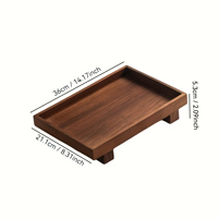 Plateau de rangement en bois rectangulaire sur pieds surélevés pour comptoir de salle de bain, cuisine, parfums et savons