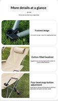 Chaise de plage pliante légère moderne en fer de haute qualité, personnalisable, pour le camping et les parcs, vente chaude WOQI