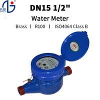 Contador de Agua Mecánico Multichorro con Rueda de Paletas DN15, Protección IP68, Precisión Clase B, ISO4064