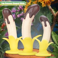 Bananen Dildo met Zuignap 195mm tot 245mm Vloeibare Siliconen Realistische Fruitvorm G-spot Massager voor Vrouwen en Koppels