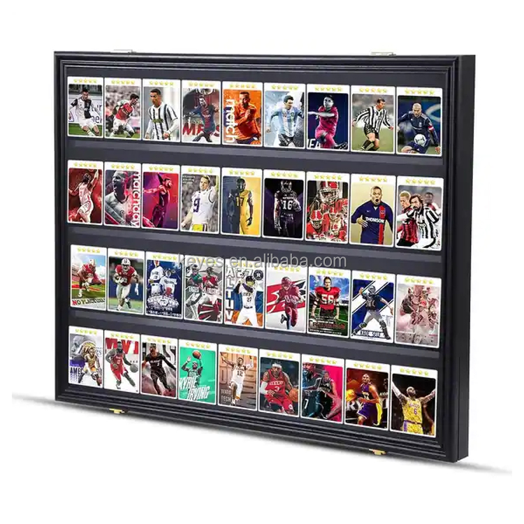 Modern Baseball Card Display Case Large Graded Sports Card Display Frame for 35 Trading Cards Wooden Wall Cabinet for Promotion| Alibaba.com Modern Baseball Card Display Case Large Graded Sports Card Display Frame for 35 Trading Cards Wooden Wall Cabinet for Promotion| Alibaba.com