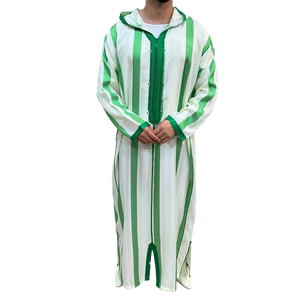 Moroccan Men Handmade Gabardine Jellaba Outfit With Trousers <b>Gift</b> Set Lightweight Breathable For Summer Weddings And <b>Eid</b> - Product Image 1