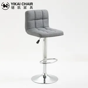 Sıcak satış kumaş malzeme ayarlanabilir döner Bar sandalyesi Modern Bar taburesi yüksek sandalye gri