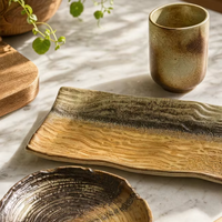 Ensemble d'ustensiles de cuisine, nouveau style, assiettes en céramique, tasses et bols en grès pour fêtes et mariages