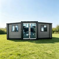 Maison préfabriquée modulaire extensible à double aile de 20 et 40 pieds, installation facile, pour villa touristique