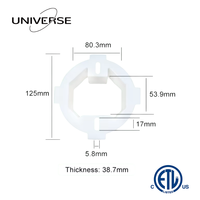 Boîtier d'extension électrique rond en PVC homologué ETL pour plafond, pour boîtes de jonction octogonales de 3,5 ou 4 pouces