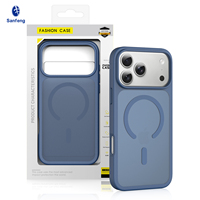 Coque de protection mate bleu foncé Sanfeng personnalisée pour iPhone 18 17 16 15 Pro Max, sensation peau, antichoc