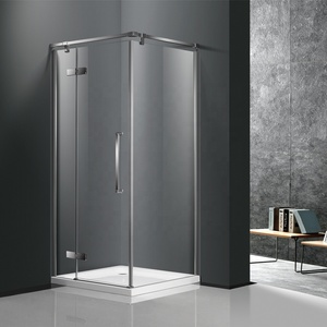 Charnière pour Porte de Douche en Verre 8-10 mm - Acier Inoxydable, 90 Degrés, Sans Cadre, Support Mural