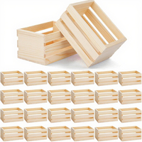 Mini panier de rangement pour maison de poupée, miniature en bois massif poli, durable, rectangulaire, caisse à lait, panier à fruits, petits paniers modèle pour