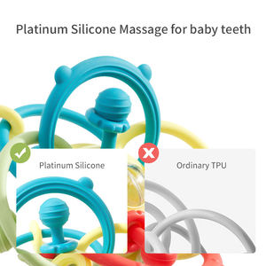 Jouet de dentition en silicone de qualité alimentaire, balle sensorielle à textures multiples, pour l'entraînement à la préhension, stérilisable, hochet pour bébé, cadeau pour nourrisson - Product Image 5
