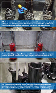 ปั๊มน้ำเสียแบบจุ่มใต้น้ำแรงเหวี่ยงแนวตั้ง Zhongde รุ่น High Vertical Centrifugal  กำลังการผลิต 50000 ลิตร/ชั่วโมง พร้อมการรับประกัน 1 ปี - Product Image 5