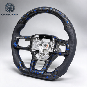 Volante Deportivo de Fibra de Carbono Forjado Personalizado con Empuñadura de Cuero de 40 mm y 4 Radios para Mustang GT 350 S550 S650 S197 - Product Image 3