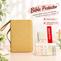 Housse de Bible en tissu pour femmes avec poignée, grande pochette de transport zippée pour Bible