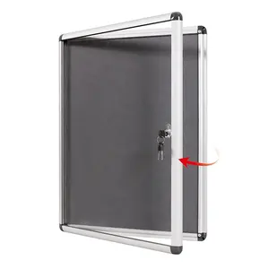 价格便宜的公告板尺寸铝框封闭公告板墙上安装可锁定公告板