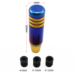 Poignée de levier de vitesse de voiture Auso-Racing en aluminium universelle 13 cm dorée semi-bleue antirouille - Product Image 3
